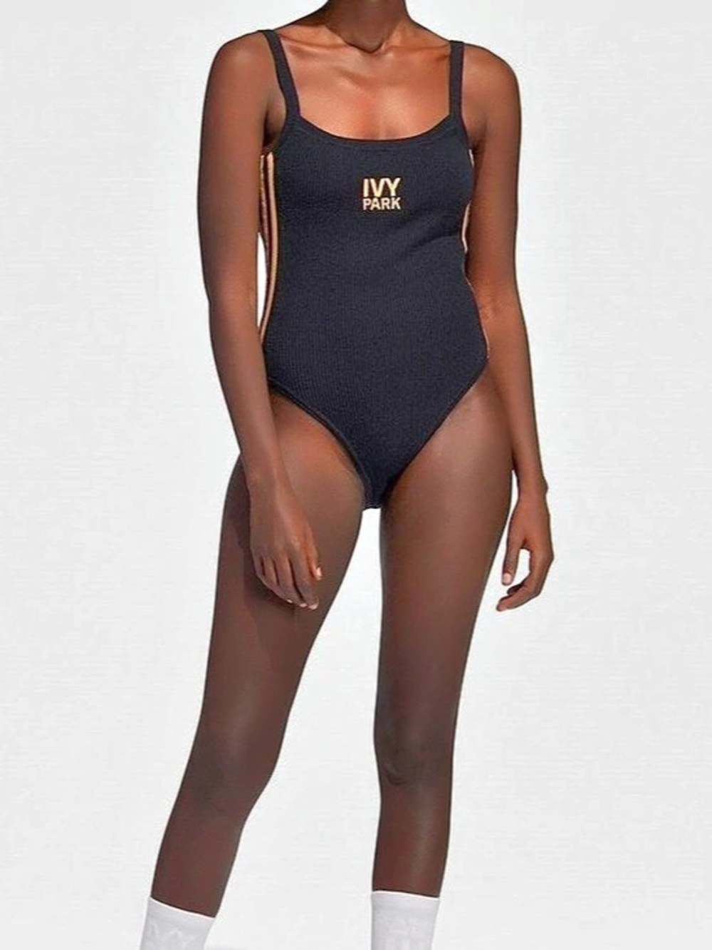 adidas x IVY PARK IVY PARK bodysuit in Black & Gold US Large